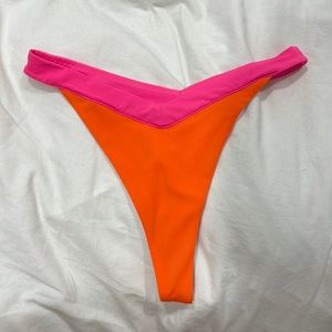 Parade orange and pink bikini thong bikini bottom